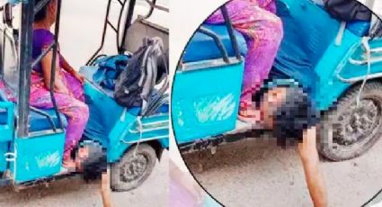 India: Madre traslada el cadáver de su hijo fallecido por Covid-19 en un mototaxi