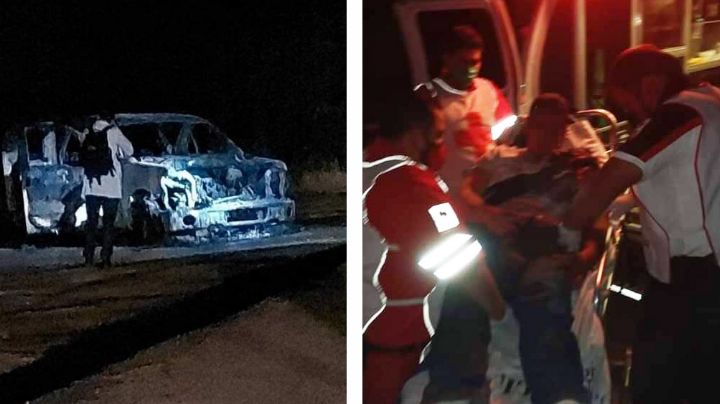Comandos armados se enfrentan en carretera de Sonora; reportan 3 heridos y camioneta calcinada