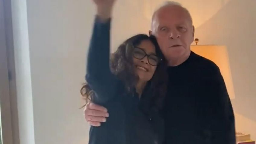 ¡Qué afortunada! Salma Hayek y Anthony Hopkins aparecen 'muy cariñosos' en VIDEO de Instagram
