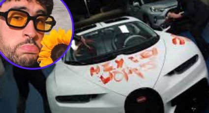 ¡Lo rayaron todo! Vandalizan el Bugatti de 3 millones de dólares de Bad Bunny en la WWE