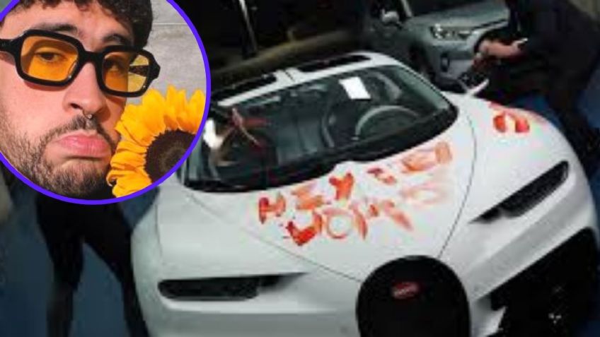 ¡Lo rayaron todo! Vandalizan el Bugatti de 3 millones de dólares de Bad Bunny en la WWE