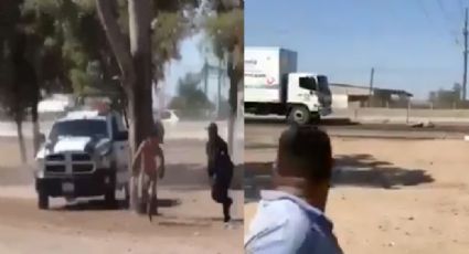 FUERTE VIDEO: Persecución acaba en muerte: Intenta huir de la Policía y lo atropella un tráiler