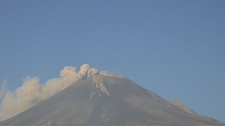 Volcán Popocatépetl acumula 31 exhalaciones y 10 sismos en las últimas 24 horas
