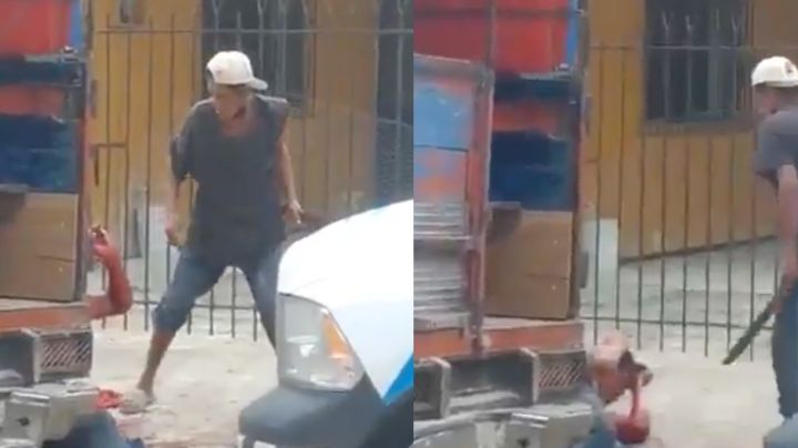 FUERTE VIDEO: ¡Brutal ataque! A sangre fría, da 15 machetazos a hombre a plena luz del día