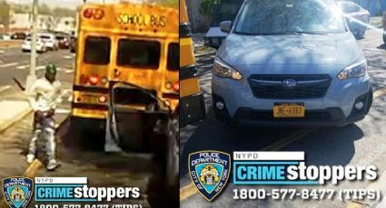 VIDEO: Agresivo conductor atropella al chofer de un autobús escolar y se da a la fuga