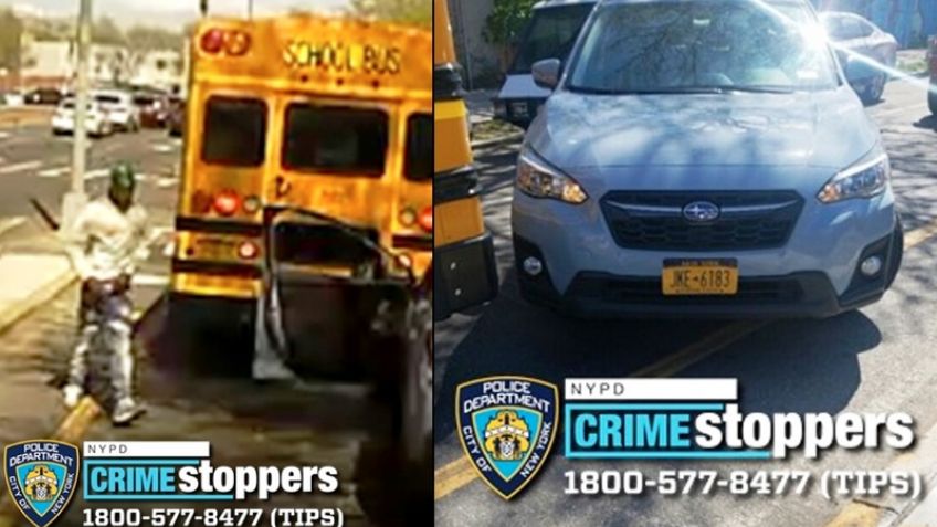 VIDEO: Agresivo conductor atropella al chofer de un autobús escolar y se da a la fuga