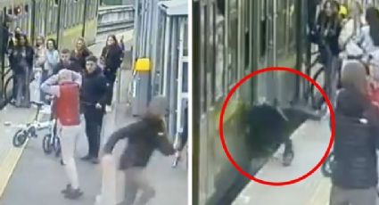 ¡De terror!  Sujetos acosan mujeres en las estación de un tren y provocan que una caiga a las vías