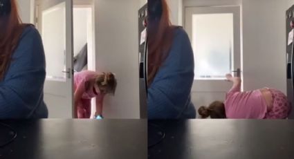 Mujer trata de pasar desapercibida durante reunión de Zoom de su hija; VIDEO se hace viral