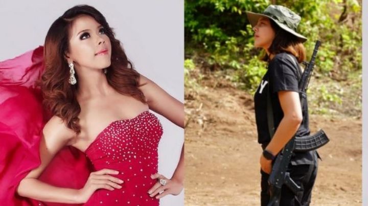 De reina de belleza, a formar parte de la resistencia militar en Birmania