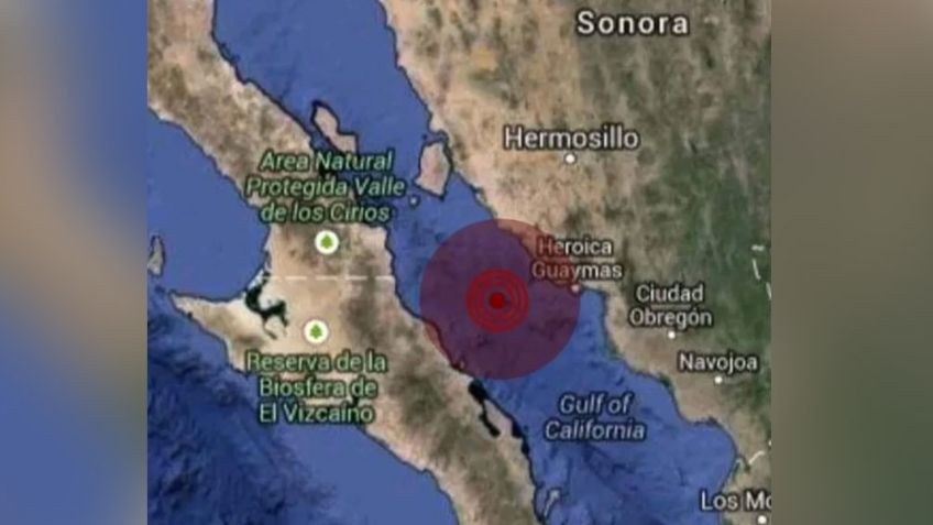 Sonora: Sismológico Nacional reporta sismo de 3.3 frente a las costas de Guaymas
