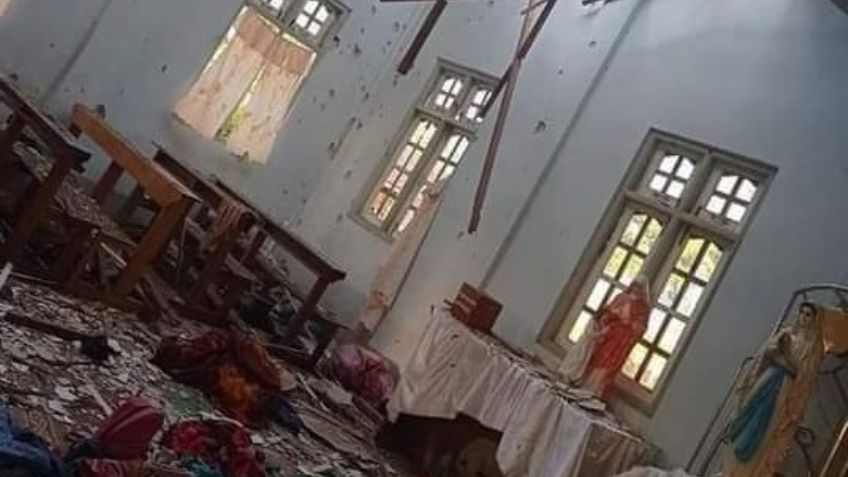 FUERTES IMÁGENES: Ejército lanza explosivos a iglesia en Birmania; hay 4 muertos