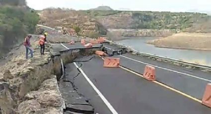 IMÁGENES: Pobladores reportan el colapso de un tramo de autopista siglo XXI en Michoacán