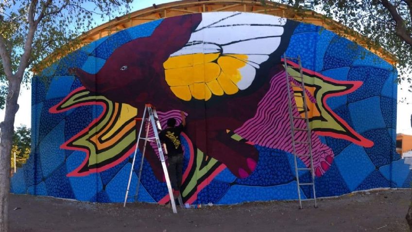 Conoce al 'Elefante bebé volador monarca', el nuevo mural creado por Luis Hinojosa