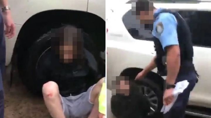 (FOTO) "Deja de golpearlo": Madre desperada suplica a policías suelten a su hijo con problemas mentales