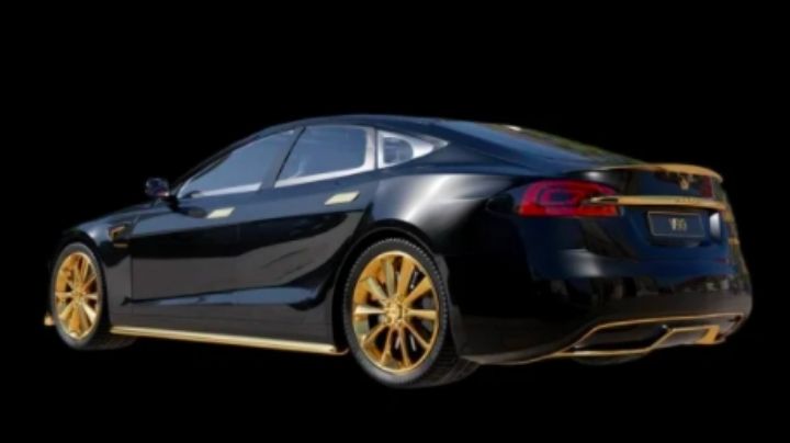 De no creer: Así luce el Tesla más caro del mundo; está bañado en oro de 24K