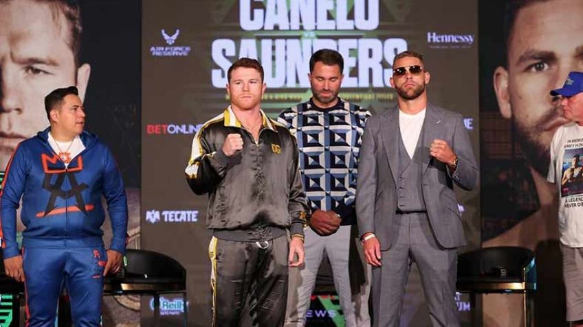 'Canelo' y Saunders tuvieron su último cara a cara previo al pesaje