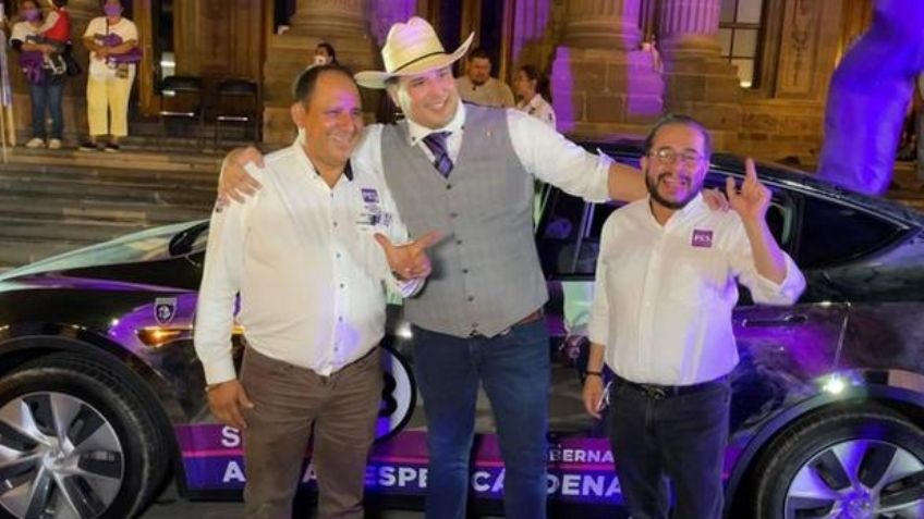 Candidato a la gubernatura de SLP presenta las primeras pipas de agua con autos Tesla