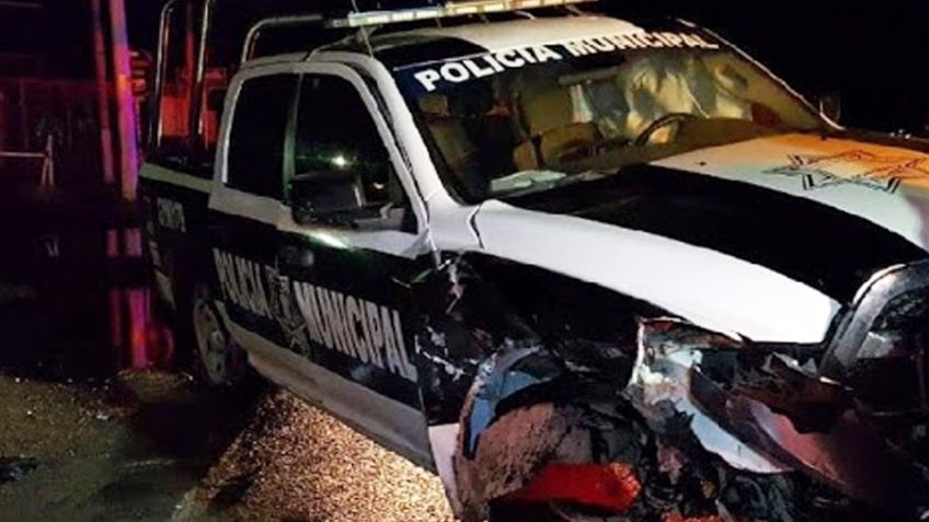 Patrulla municipal se pasa alto y provoca tremendo choque en San Luis Río Colorado