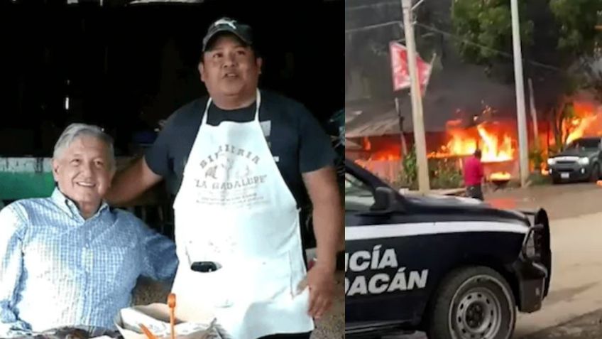 VIDEO: ¡Ahí comió AMLO! Sicarios matan a dueño de restaurante y lo queman con su cadáver dentro