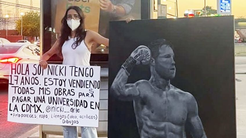 Sonorense de 17 años vende pintura de 'Canelo' Álvarez para poder ir a la universidad