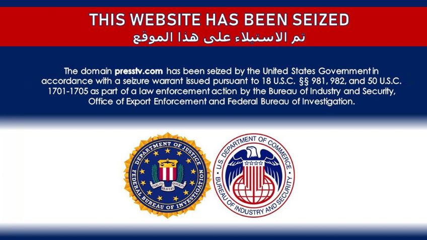Departamento de Justicia de EU bloquea sitios web de medios iraníes de transmisión internacional