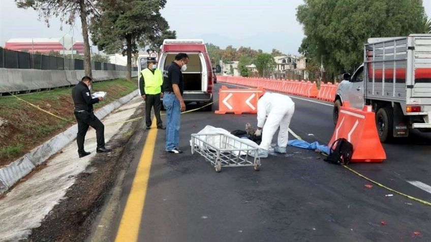 Tragedia en autopista Méxcio-Pachuca: Motociclista cayó y murió aplastado por varios autos