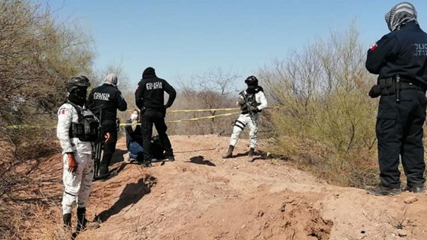 Hallan fosa clandestina en predio de Guaymas; hay restos humanos totalmente calcinados