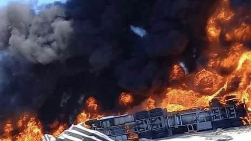 VIDEO: Así fue la impactante volcadura y explosión de una pipa de combustible en Tijuana
