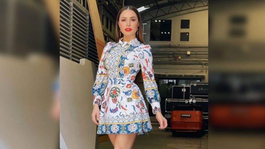 Desde TV Azteca, Cynthia Rodríguez deja ver su envidiable figura en mini atuendo negro