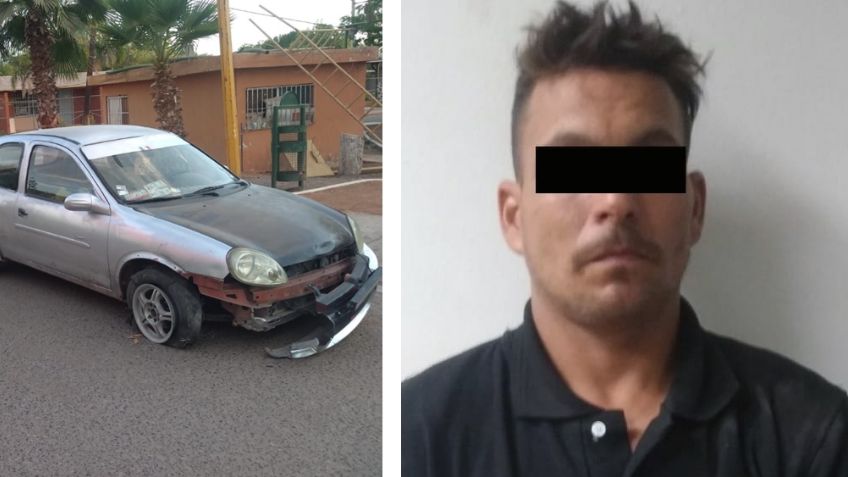 Cajeme: Sujeto detenido tras fuerte persecución con la Policía conducía automóvil robado