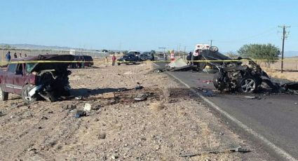 Tragedia en Caborca: Brutal accidente deja auto partido en dos; mueren todos los pasajeros