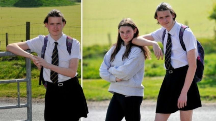 Lo echan de la escuela por usar shorts y regresa vistiendo la falda de su hermana