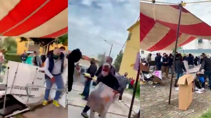 (VIDEO) Violencia a la alza en elecciones 2021: Destrozan casillas y roban boletas electorales