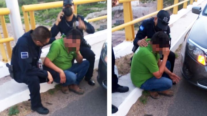 Evitan que hombre se arroje desde lo alto de un puente en el municipio de Hermosillo