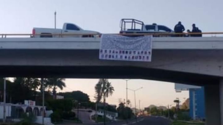 Reportan mantas amenazadoras en puntos de Guaymas y San Carlos