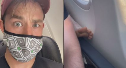 VIDEO: ¡Asqueroso! Pasajero de avión reposa sus pies en asiento ajeno y así reaccionaron
