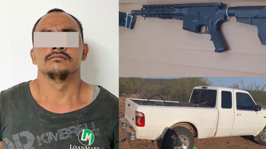Capturan a supuesto sicario armado en Empalme; le aseguran arma larga y vehículo