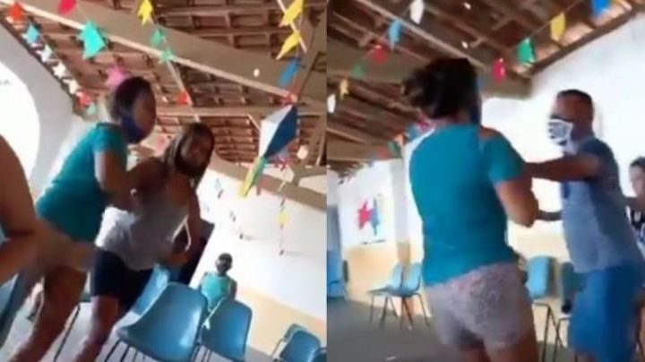 VIDEO: Descubre infidelidad en la vacunación contra el Covid-19 y ¡se van a los golpes!