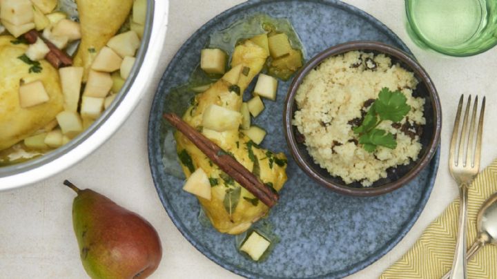 ¡Toda una delicia! Disfruta de un exquisito pollo bañado en deliciosa salsa de pera