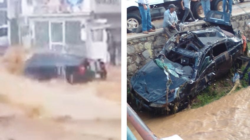 VIDEO: El trágico momento en que la corriente arrastra a mujer dentro de auto en Nogales