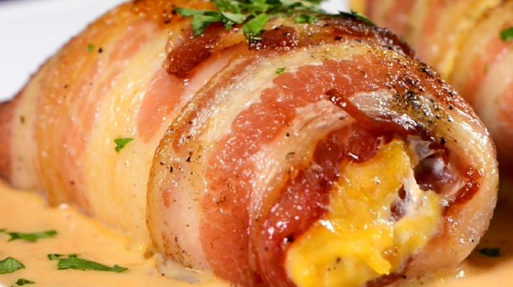 ¡Delicioso manjar! Goza de estas exquisitas pechugas de pollo rellenas de queso crema y jamón