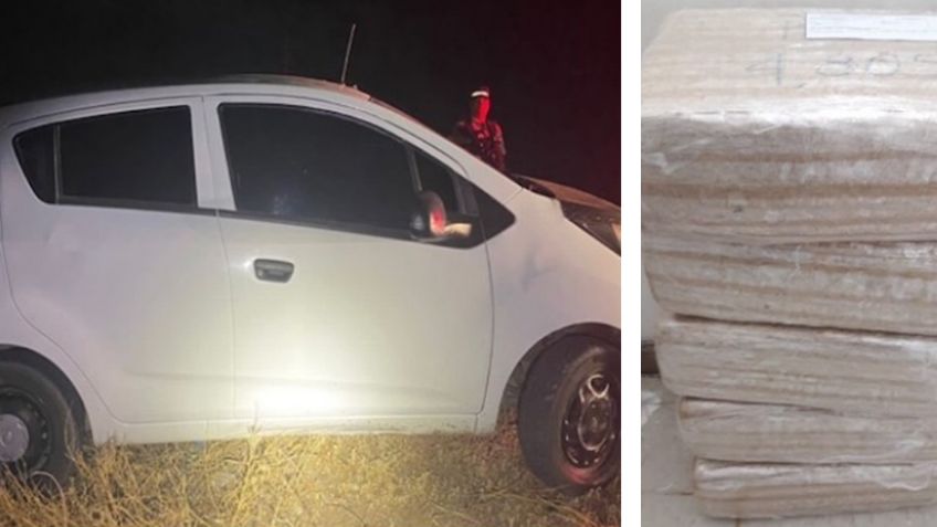 Descubren automóvil abandonado en Caborca; tenía 24 kilos de marihuana en su interior