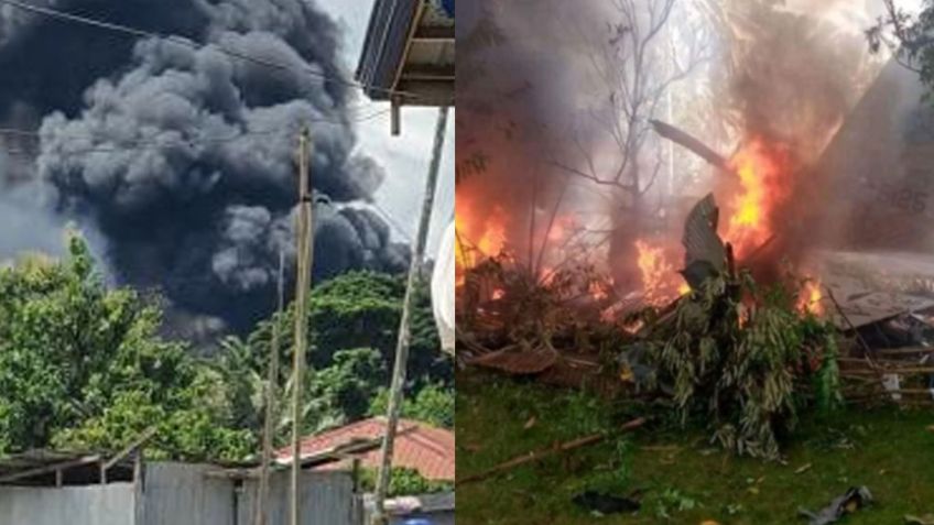 FUERTE VIDEO: ¡Tragedia en Filipinas! Avión militar se estrella en isla y mueren al menos 45 personas