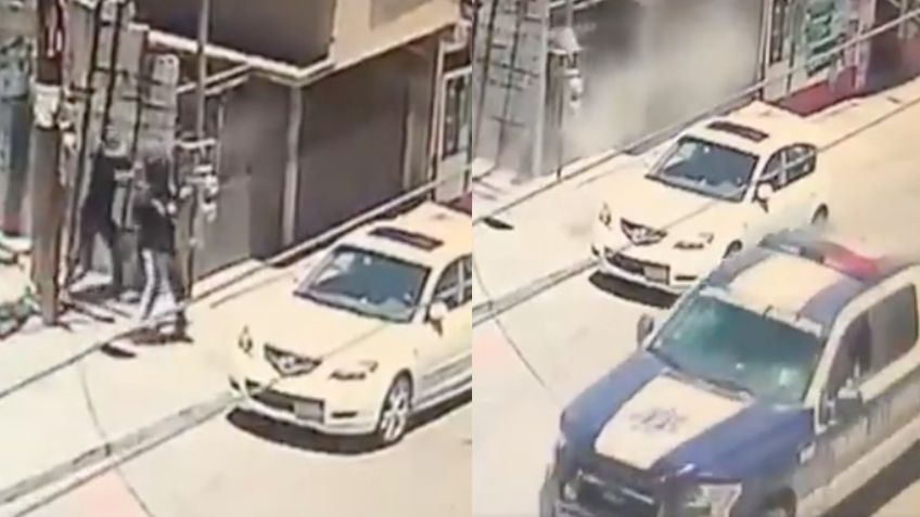 FUERTE VIDEO: A plena luz del día, 'niños sicarios' emboscan y acribillan con AK-47 a dos policías