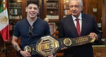 El primer campeón mexicano de la UFC Brandon Moreno visita al presidente López Obrador