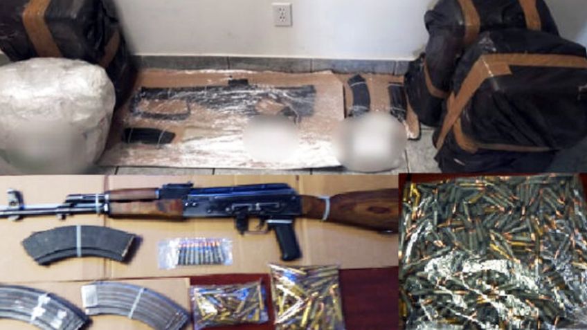 Sonora: Aseguran armas largas, cartuchos y drogas en Magdalena de Kino y Santa Ana