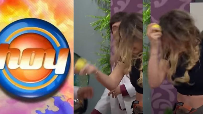 ¡La humillaron! Exhiben en 'Hoy' penoso momento de Belinda al intentar romper manzana con la cabeza