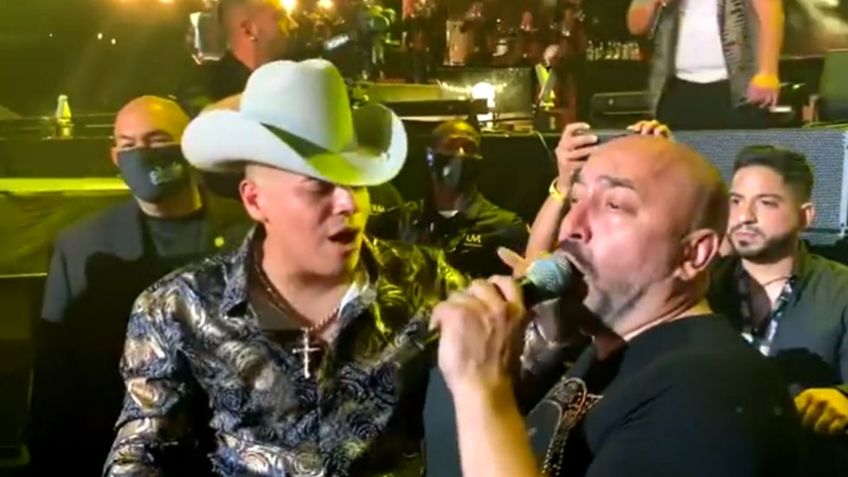 ¿Colaboración? Lupillo Rivera se sube al escenario con Eduin Caz en concierto de Grupo Firme