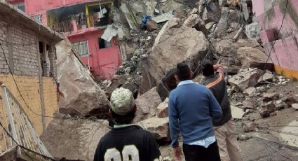 Jorge busca desesperado a Paola y a sus niños; estaban en casa cuando colapsó el cerro en Edomex