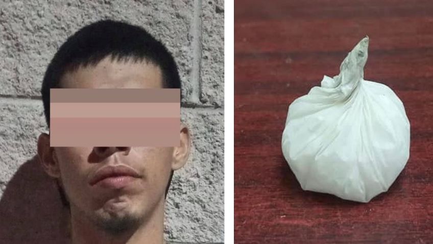 Lo sorprenden en calles de Hermosillo con envoltorio de metanfetamina y es arrestado